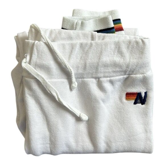 Aviator Nation White Sweatpants Size XL Casual Women’s Rainbow Joggers - Picture 9 of 10